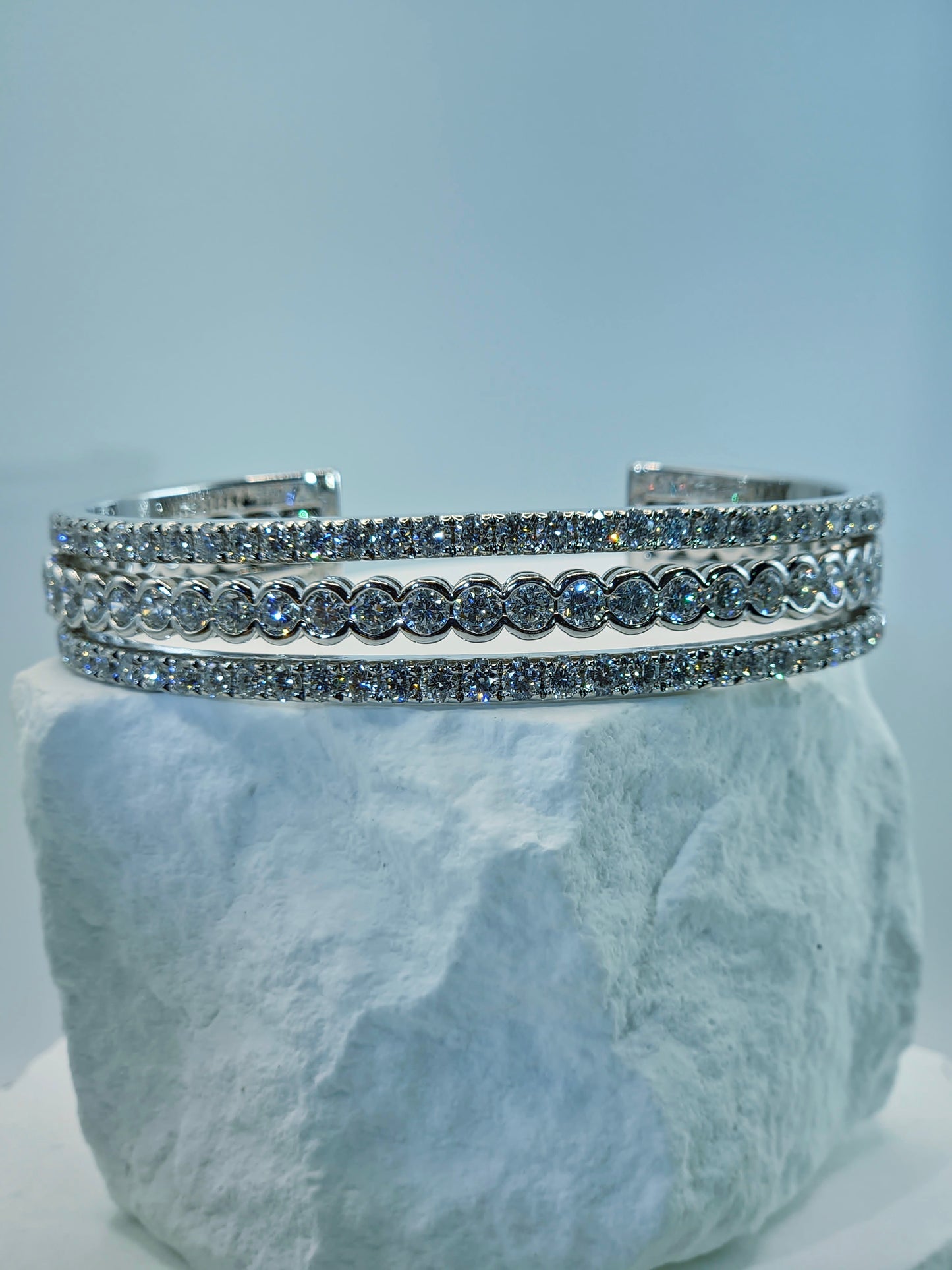 The Prestige - 14+ carat Three Row Diamond Bangle