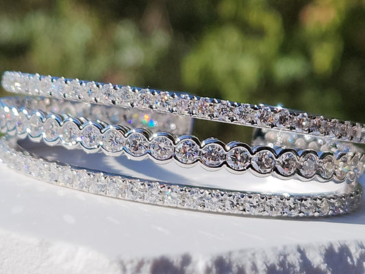 The Prestige - 14+ carat Three Row Diamond Bangle